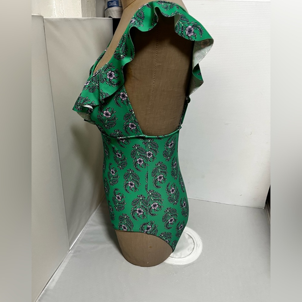 J. Crew Green and Purple Floral Swimsuit - Picture 5 of 8